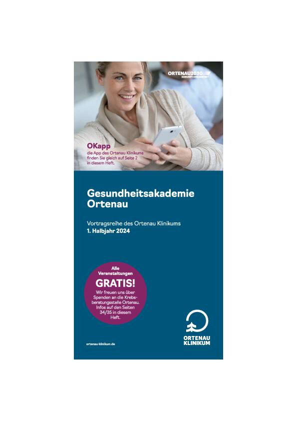 Titelseite des Programmhefts zur Gesundheitsakademie Ortenau des Ortenau Klinikums für das erste Halbjahr 2024.