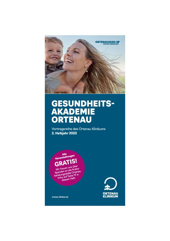 Titelseite des Programmhefts zur Gesundheitsakademie Ortenau des Ortenau Klinikums für das zweite Halbjahr 2023.